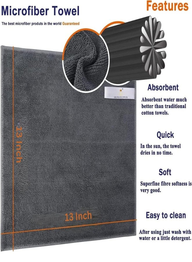Showstopper Microfiber Cleaning Cloth 12 Pack, Large 13" x13” Highly Absorbent Streak-Free Microfiber Towels Cleaning Rags for Home, Cars, Windows (4 Color Set, 33cm X 33cm) - Image 2